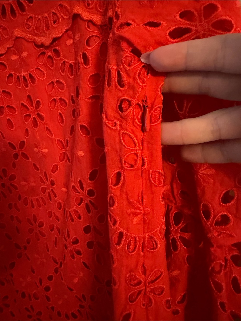 J. Crew Orange Eyelet Bell-Sleeve Shift Dress Size 2P - Picture 12 of 12